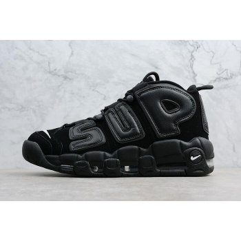 Supreme x Nike Air More Uptempo Black Black-White Size 902290-001 Shoes